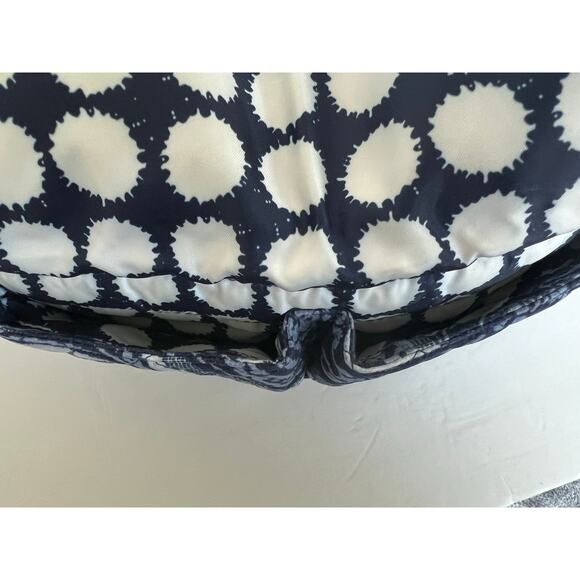 Vera Bradley Large Quilted Blue White Floral Fabric Crossbody Purse Saddle Bag - Picture 6 of 11